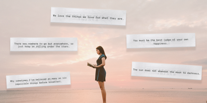 Collages of inspiring quotes for book lovers